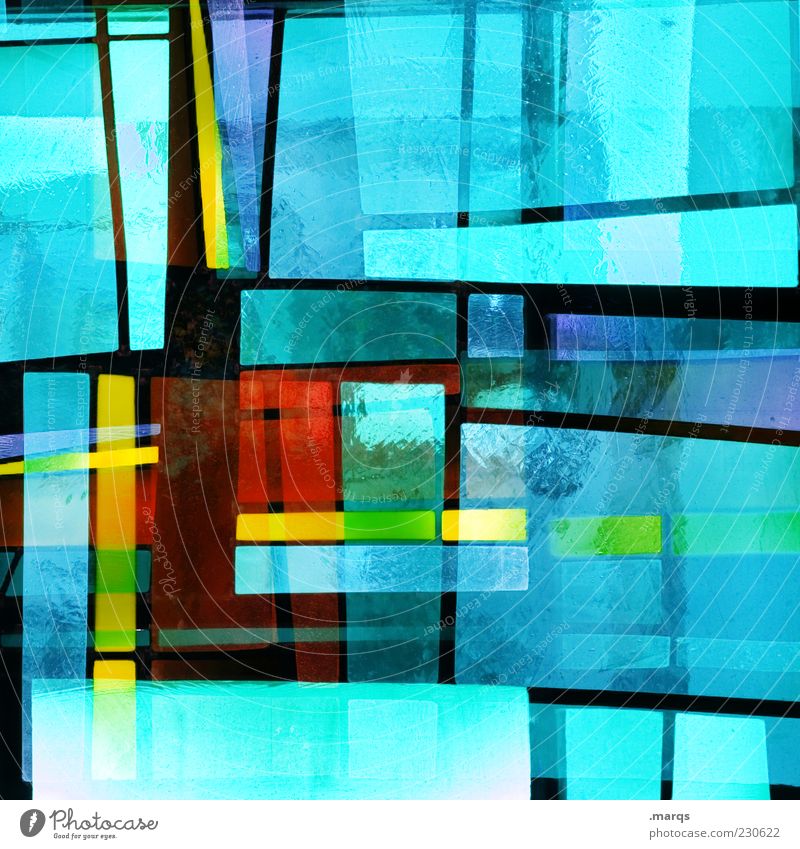 Mondrianesque Lifestyle Stil Design Kunst Glas Linie außergewöhnlich einzigartig verrückt mehrfarbig chaotisch Farbe Perspektive skurril Mosaik leuchten