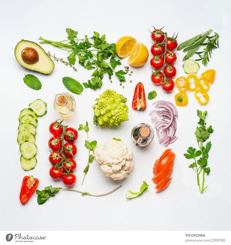 Frosche Sommer Salat Zutaten Lebensmittel Gemüse Salatbeilage Kräuter & Gewürze Öl Ernährung Mittagessen Bioprodukte Vegetarische Ernährung Diät kaufen Stil