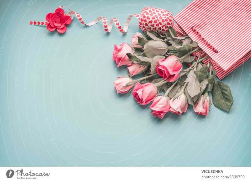 Rosen Geschenk kaufen Stil Design Feste & Feiern Valentinstag Muttertag Hochzeit Geburtstag Blume Dekoration & Verzierung Blumenstrauß Zeichen Liebe blau rosa