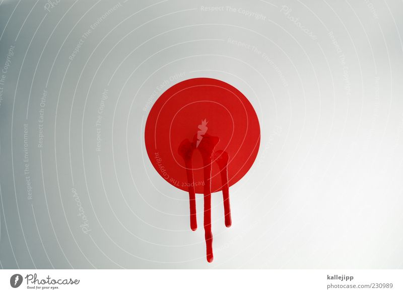 11/03/2011 Japan Desaster Unfall Blut Wunde Tod unheilbringend verstrahlt Information Fahne Politik & Staat Farbfoto Studioaufnahme Experiment Menschenleer