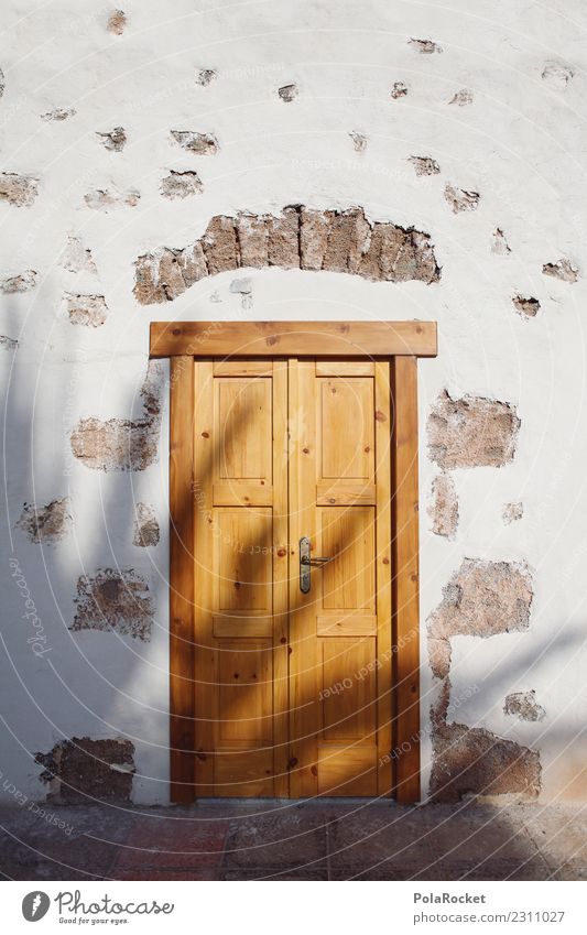 #AS# Sonnentür Kunst ästhetisch Tür Fuerteventura Portal Schatten Sommer Sommerurlaub Holztür Spanien mediterran Farbfoto Gedeckte Farben Außenaufnahme