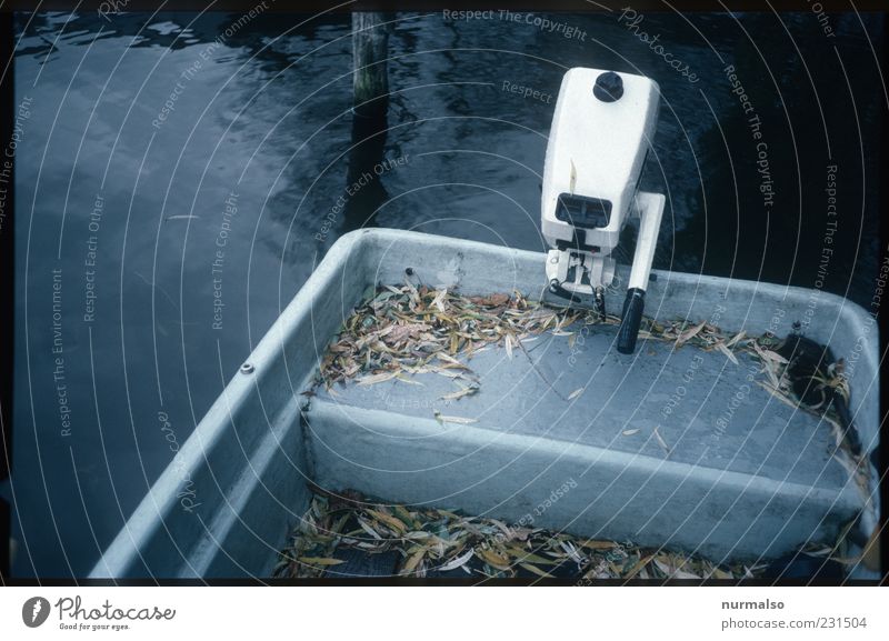 Antrieb Technik & Technologie Umwelt Wasser Herbst schlechtes Wetter Binnenschifffahrt Bootsfahrt Ruderboot hängen trashig trist Bewegung Freude sparsam Kraft