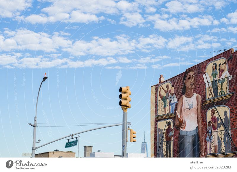 NYC5 New York City Skyline USA Stadt Brooklyn Graffiti Wandmalereien Verkehr Stadtleben