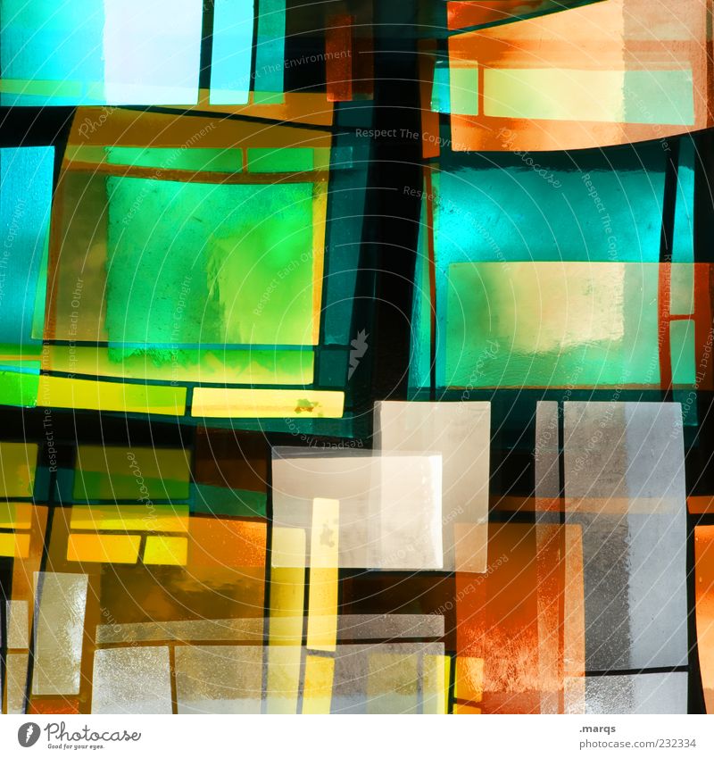 Stacked Stil Design Kunst Glas Linie leuchten außergewöhnlich Coolness trendy einzigartig mehrfarbig chaotisch Farbe Surrealismus Dekoration & Verzierung Mosaik