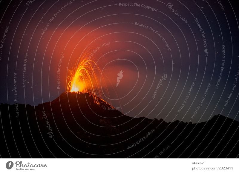 Vulkanausbruch Pacaya bedrohlich exotisch heiß orange rot schwarz Abenteuer chaotisch Energie Wandel & Veränderung Zerstörung Eruption Lava Guatemala