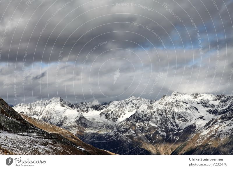 Blick auf die Ötztaler Alpen vom Rettenbachgletscher, Sölden, Österreich Umwelt Natur Landschaft Wolken Herbst Eis Frost Schnee Felsen Berge u. Gebirge