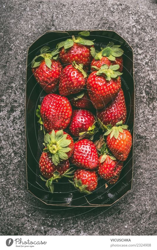 Erdbeeren Lebensmittel Frucht Ernährung Bioprodukte Vegetarische Ernährung Diät kaufen Stil Design Gesundheit Gesunde Ernährung Sommer Container Vitamin