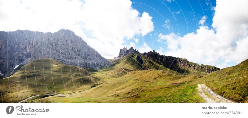 Rosszähne – Denti di Terrarossa – Seiser Alm Ferne Freiheit Berge u. Gebirge Natur Landschaft Pflanze Sommer Felsen Alpen Gipfel Südtirol Dolomiten Fußweg