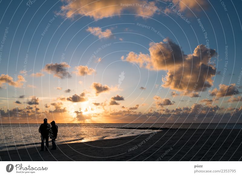 Paar Ferien & Urlaub & Reisen Freiheit Sonne Strand Meer Insel Mensch maskulin feminin Frau Erwachsene Mann Partner 2 Umwelt Natur Landschaft Himmel Wolken