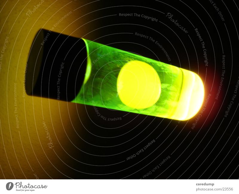 yellow_bubble Lavalampe grün-gelb Wachs Licht Fototechnik Blase Reflektion Lichterscheinung