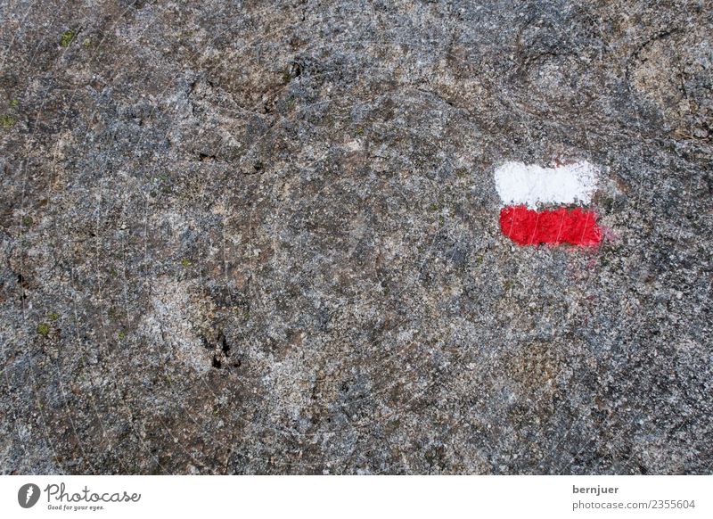 Markierung on a Felsen Lifestyle Berge u. Gebirge wandern Park Wege & Pfade grau rot weiß Ausdauer WanderMarkierung zeichen weiss verrotten Natur Tourismus