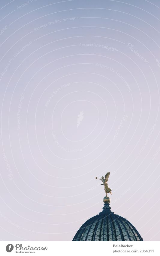 #A# Dresdner Engelshaube Kunst ästhetisch Engelstrompete Dresden Statue Sehenswürdigkeit Altstadt Sachsen Farbfoto Gedeckte Farben Außenaufnahme Detailaufnahme