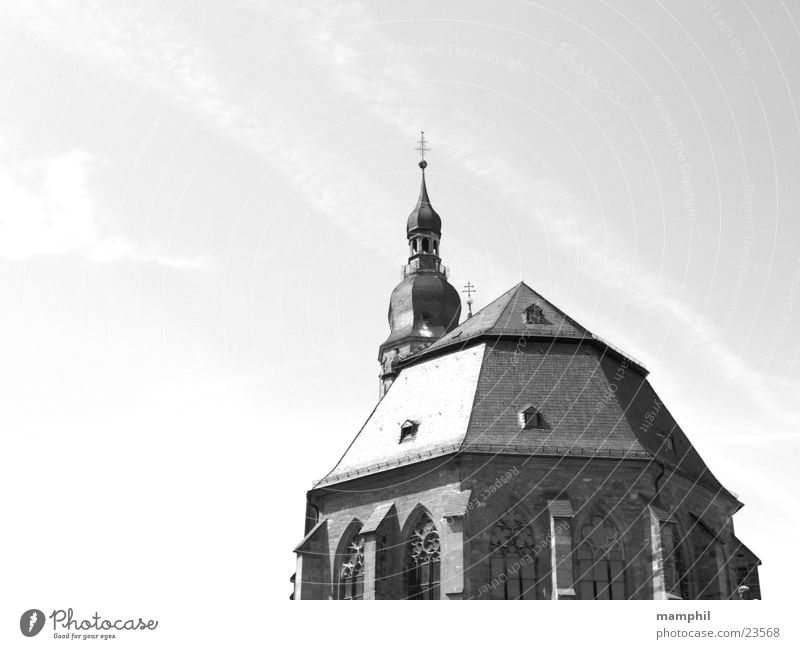 Heidelberger Kirchenimpressionen Christentum Sommertag historisch Marktplatz Gotteshäuser Schwarzweißfoto Himmel Religion & Glaube Turm Schönes Wetter x