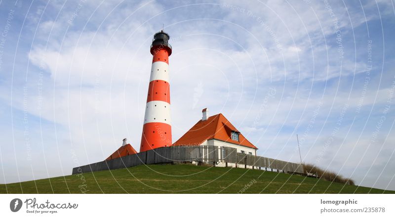 Leuchtturm Westerhever Sand Ferien & Urlaub & Reisen Tourismus Ausflug Sommer Landschaft Himmel Wolken Küste St. Peter-Ording Westerhever Leuchtturm