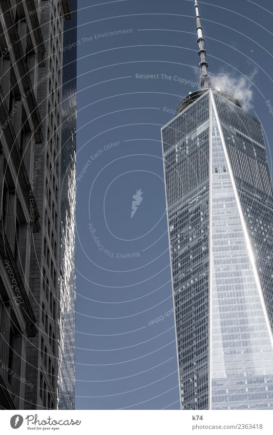 NYC - 1 WTC New York City USA Amerika Hauptstadt Stadtzentrum Menschenleer Hochhaus Gebäude Fassade Sehenswürdigkeit Wahrzeichen One World Trade Center alt