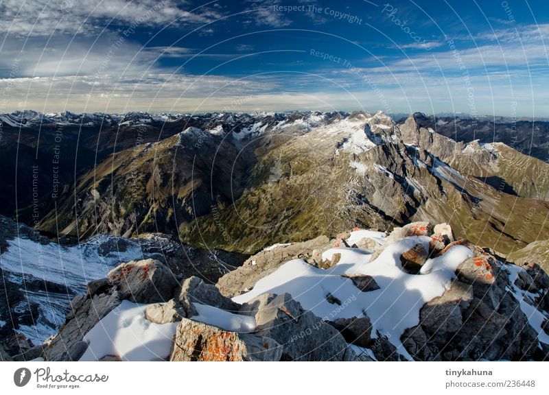 Großer Krottenkopf Ferne Freiheit Berge u. Gebirge Natur Landschaft Himmel Horizont Herbst Schönes Wetter Schnee Felsen Alpen Allgäuer Alpen