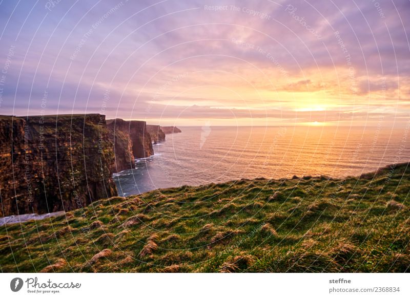 Cliffs of Moher im Sonnenuntergang Natur Landschaft Sonnenaufgang Sonnenlicht Frühling außergewöhnlich Bekanntheit Republik Irland Klippe Naturphänomene Kitsch