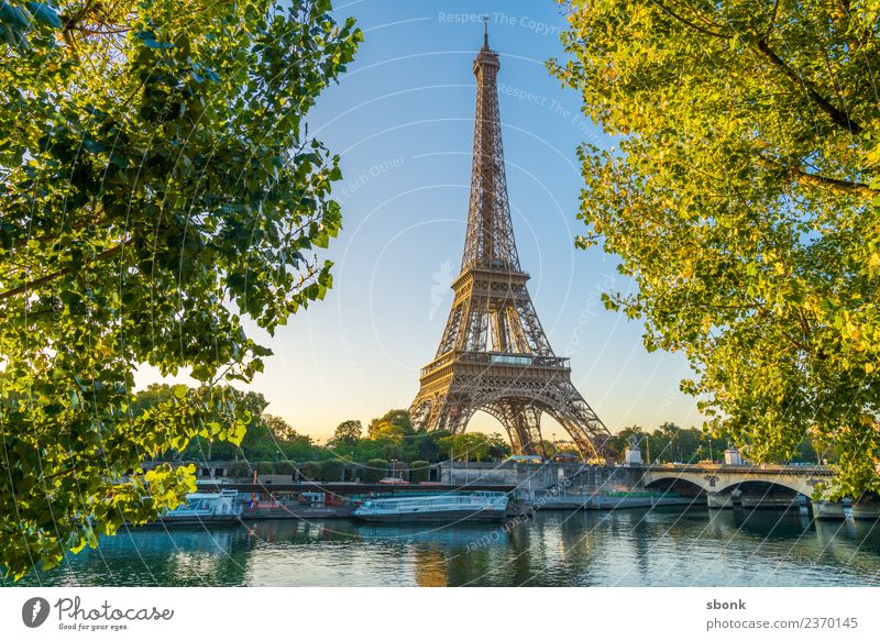 Eifelturm im Sommer Ferien & Urlaub & Reisen Paris Stadt Skyline Tour d'Eiffel Liebe Eiffel Tower France Urban Großstadt Architecture Tourism french cityscape
