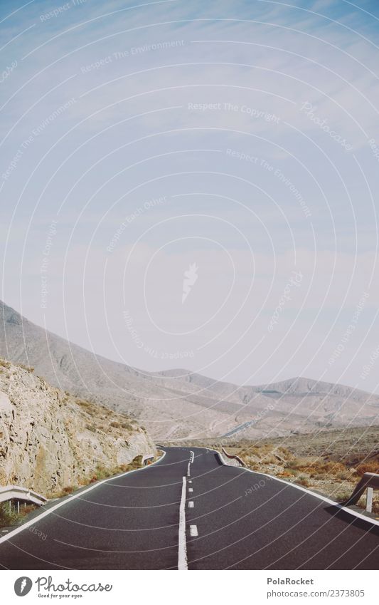 #AS# Roads Kunst Kunstwerk ästhetisch Straße Autobahn Ferne Sommer Wärme Fernweh Landstraße Asphalt Berge u. Gebirge Fuerteventura Spanien Wege & Pfade Süden
