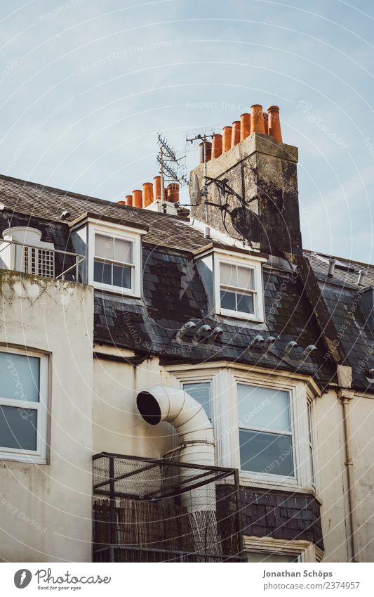 Fassade in Brighton, England Straßenlampe Lampe Dächer Laterne stadt Skyline Blauer Himmel Außenaufnahme Farbfoto Menschenleer Straßenbeleuchtung Haus