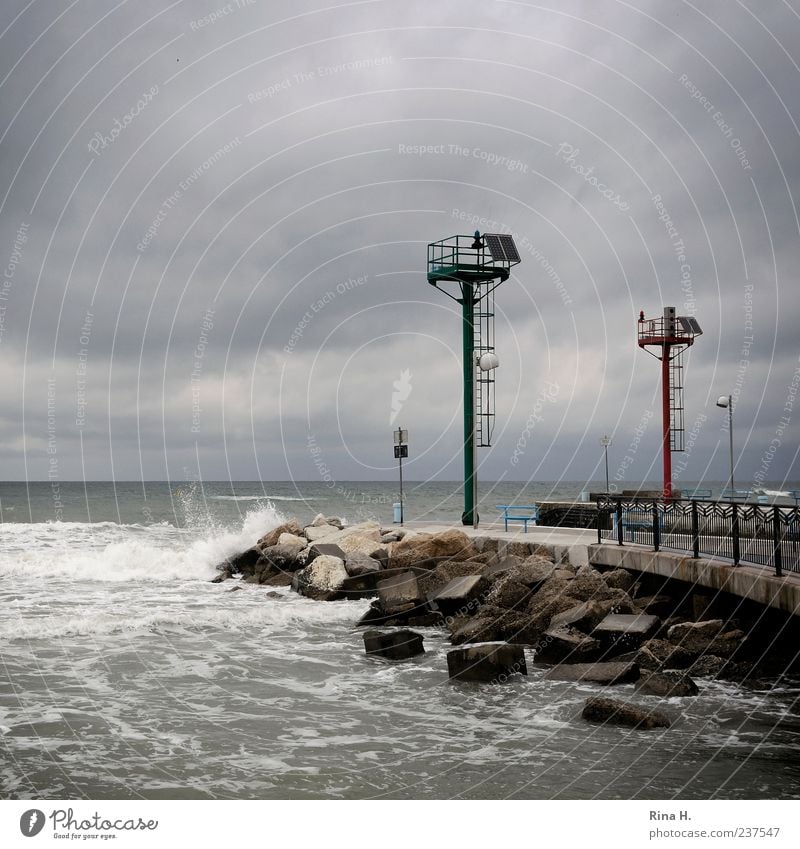 Sturm über der Adria III Ferien & Urlaub & Reisen Tourismus Ausflug Sommerurlaub Strand Meer Wellen Natur Urelemente Wasser Wolken Gewitterwolken Horizont