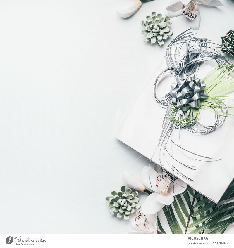 Geschenk mit Schleife und Blumen kaufen Stil Design Feste & Feiern Muttertag Hochzeit Geburtstag Orchidee Dekoration & Verzierung Blumenstrauß Zeichen trendy