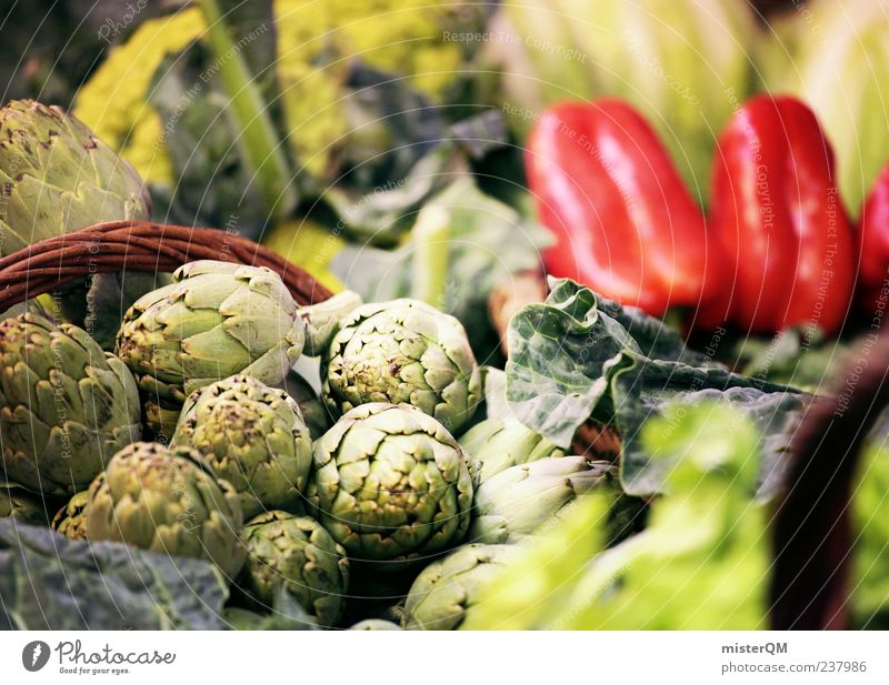 Markttag. Natur ästhetisch Ernte Marktstand Auswahl viele Gesunde Ernährung Frucht Gemüse Vitamin Vegetarische Ernährung Paprika Artischocke Salat Obstkorb