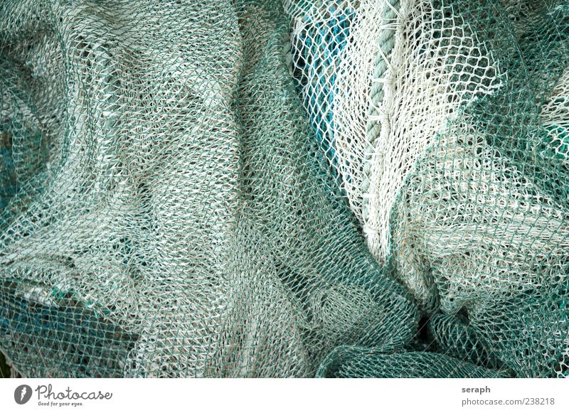 Netz Fischernetz Fischereiwirtschaft Seil Material geflochten Strukturen & Formen Hintergrundbild maritim liegen Menschenleer Vogelperspektive