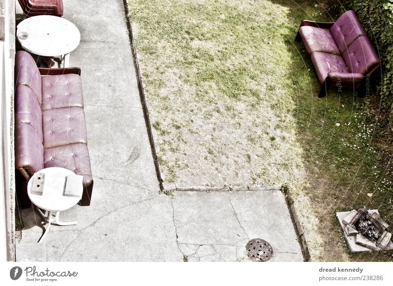 Sofa Ecke(n) Leder Stuhl Sitzgelegenheit Möbel Garten Wiese Gras Natur sitzen Sommer Terrasse gemütlich Leben Wohnzimmer Platz Gesellschaft (Soziologie)