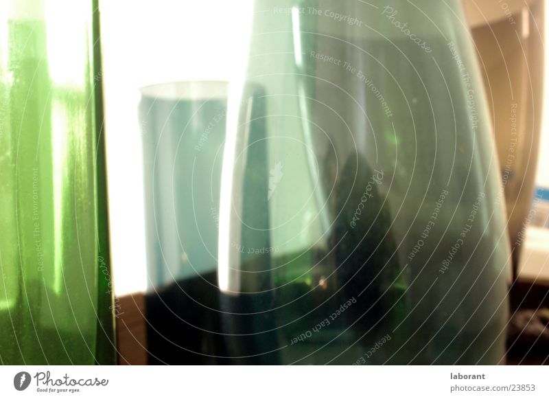 glasvasen2 Vase Murano Behälter u. Gefäße grün Licht Unschärfe Häusliches Leben Glas durchsichtig transluzent durchlässig
