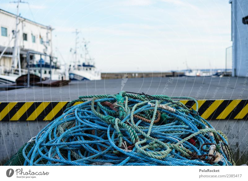 #S# Hafen Schifffahrt blau Seil viele gestreift Hafenarbeiter Hafenstraße Fischereiwirtschaft ästhetisch Atmosphäre alt bedrohlich Sammlung Ostsee Ostseeinsel