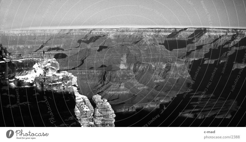 Grand Canyon Arizona Winter Stimmung USA Schwarzweißfoto Landschaft Schlucht Erde Ausflugsziel Sehenswürdigkeit Attraktion Geologie Bekanntheit Naturphänomene
