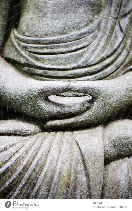 Ruhe Skulptur grau friedlich Güte ruhig Weisheit Glaube Religion & Glaube Buddhismus Stein Gedeckte Farben Außenaufnahme Tag Oberkörper
