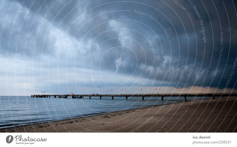 Wetterwechsel Ferien & Urlaub & Reisen Ausflug Meer Landschaft Wasser Himmel Wolken Gewitterwolken Sommer schlechtes Wetter Wind Sturm Küste Strand Ostsee