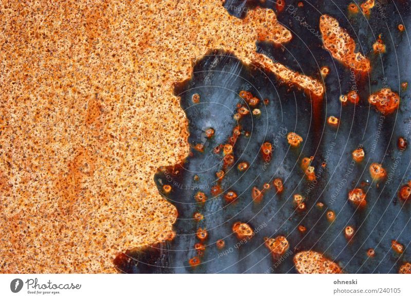 Rorschach rostig Metall Stahl Rost Punkt Strukturen & Formen Fleck alt Verfall Farbfoto Außenaufnahme abstrakt Muster Menschenleer Nahaufnahme Detailaufnahme