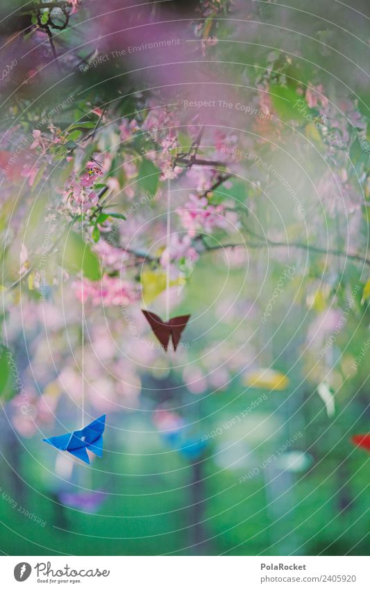 #A# Gehänge Kunst Kunstwerk ästhetisch Duft Luft Wind Windstille Windspiel zart Frühling aufwachen Dekoration & Verzierung Schmetterling gebastelt Farbfoto