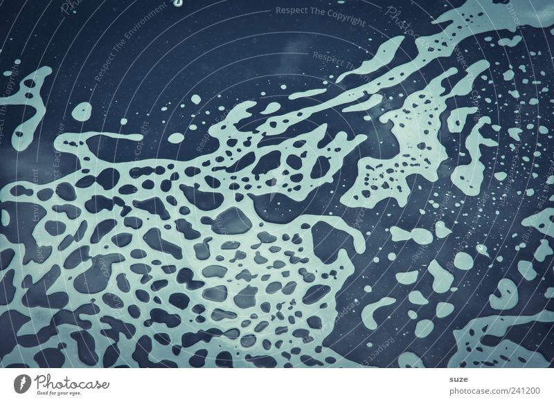 Invasion Wasser blau weiß Pfütze Hintergrundbild Wasseroberfläche organisch Schaum Flüssigkeit Regenwasser Phantasie Farbfoto mehrfarbig Außenaufnahme