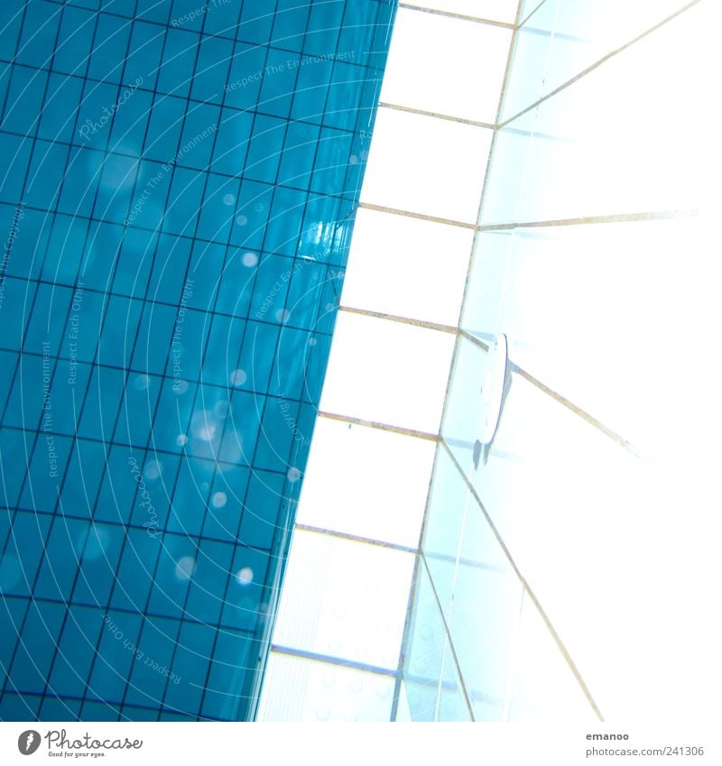 Wasserkacheln Freude Erholung ruhig Schwimmen & Baden tauchen Schwimmbad Luft Linie kalt nass blau Fliesen u. Kacheln Quadrat Rechteck Wasseroberfläche