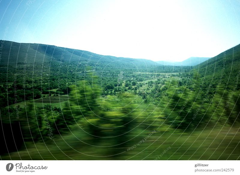 Kroatien, Hinterland Umwelt Natur Landschaft Pflanze Urelemente Erde Luft Himmel Wolkenloser Himmel Horizont Sonnenlicht Sommer Schönes Wetter Wiese Wald Hügel