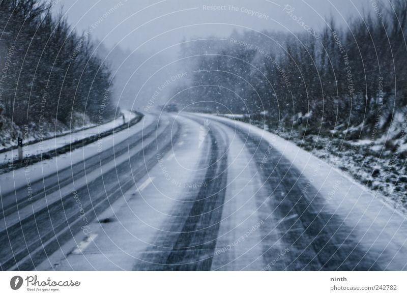 cold winter´s day snowstorm Winter Schnee Winterurlaub Sturm Nebel Eis Frost Schneefall Verkehr Verkehrswege Straßenverkehr Autofahren PKW kalt blau schwarz