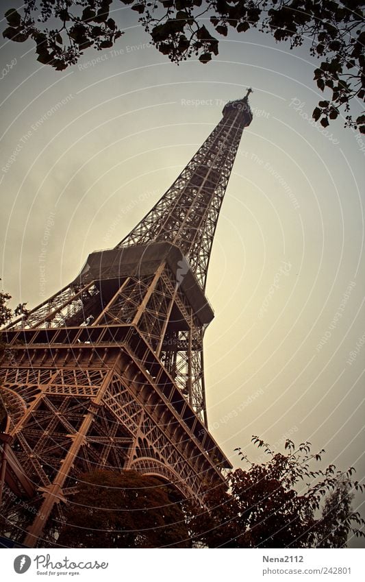 die Eisenriese Ferien & Urlaub & Reisen Tourismus Städtereise Sommer Sommerurlaub Paris Hauptstadt Stadtzentrum Menschenleer Turm Bauwerk Architektur Antenne