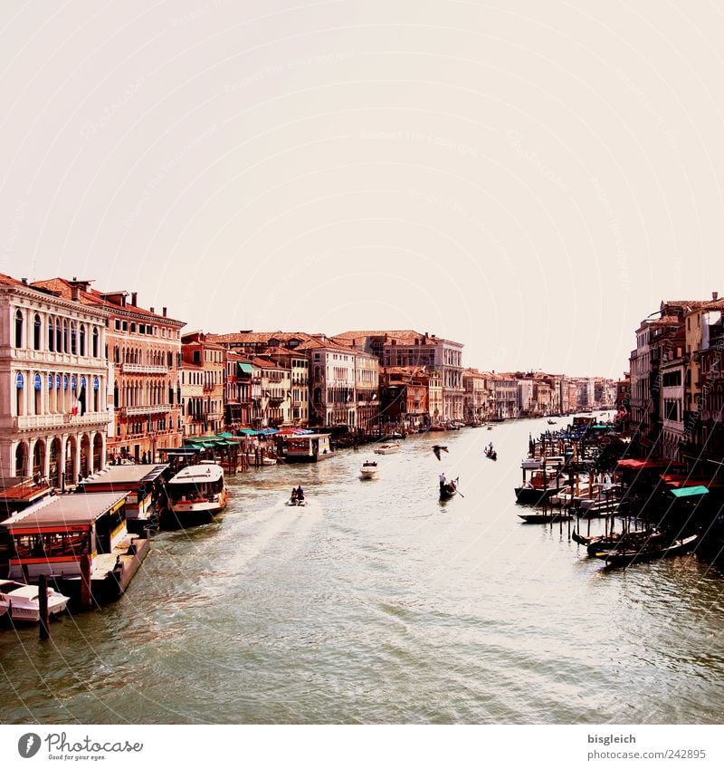 Canal Grande, Venedig Städtereise Italien Europa Hafenstadt Altstadt Motorboot Gondel (Boot) Kanal braun Farbfoto Gedeckte Farben Außenaufnahme