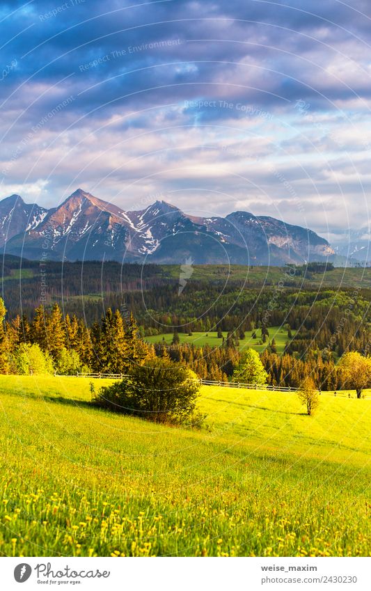 Inspirierendes Abendlicht im Frühjahr. Sonnenuntergang in der Tatra schön Ferien & Urlaub & Reisen Tourismus Sommer Berge u. Gebirge Natur Landschaft Himmel