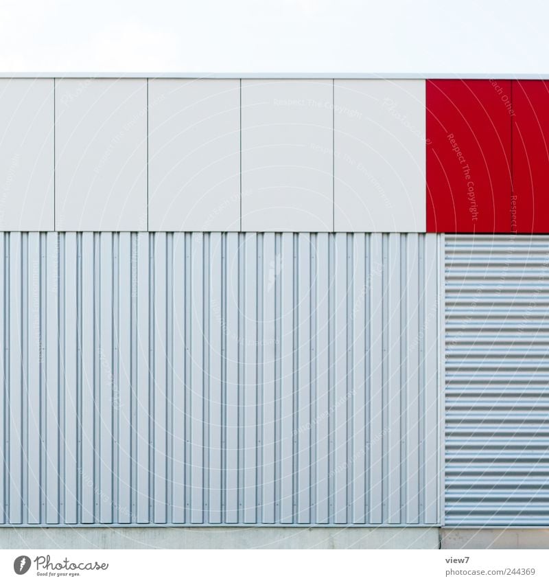 flächen Haus Bauwerk Architektur Fassade Stein Beton Metall Linie Streifen ästhetisch authentisch einfach frisch modern neu oben positiv schön rot Beginn Design