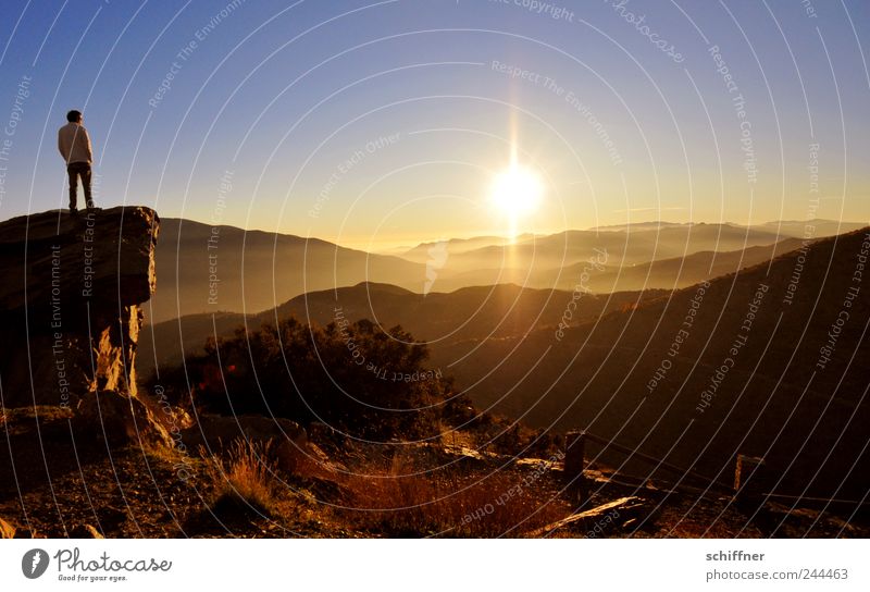 500 - Einblicke - Ausblicke Landschaft Himmel Wolkenloser Himmel Sonne Sonnenaufgang Sonnenuntergang Schönes Wetter Berge u. Gebirge Erholung Blick