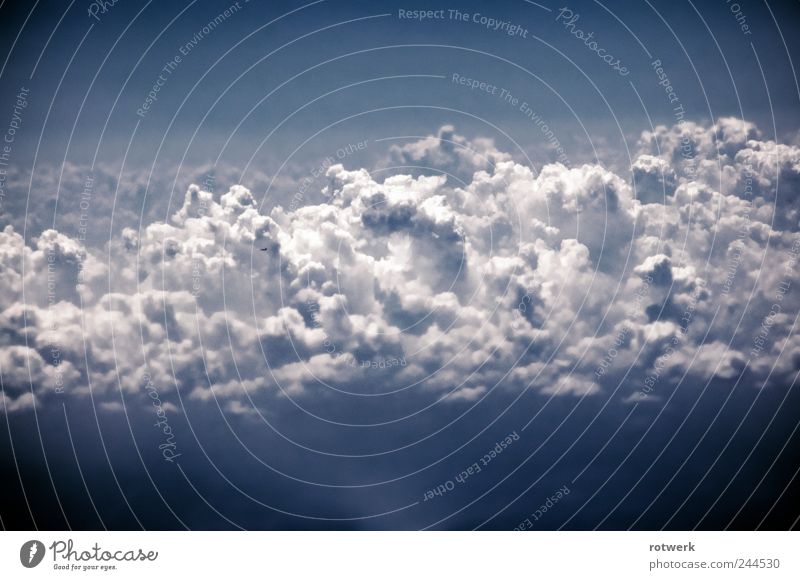 Hüttenkäsewolkenflugzeug Luftverkehr Raumfahrt Urelemente Wassertropfen Himmel nur Himmel Wolken Gewitterwolken Unwetter Flugzeug Passagierflugzeug träumen