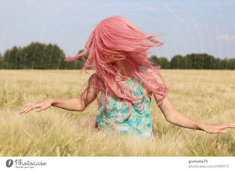 Pink summer | Sei frei, sei du selbst & groove mit ... feminin Mädchen Junge Frau Jugendliche Leben Haare & Frisuren 1 Mensch 8-13 Jahre Kind Kindheit
