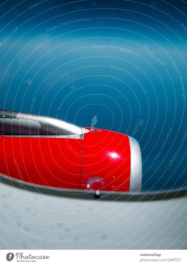 thunderbird 3 Lifestyle Ferien & Urlaub & Reisen Technik & Technologie Luftverkehr Flugzeug Passagierflugzeug im Flugzeug fliegen blau rot silber Flugangst