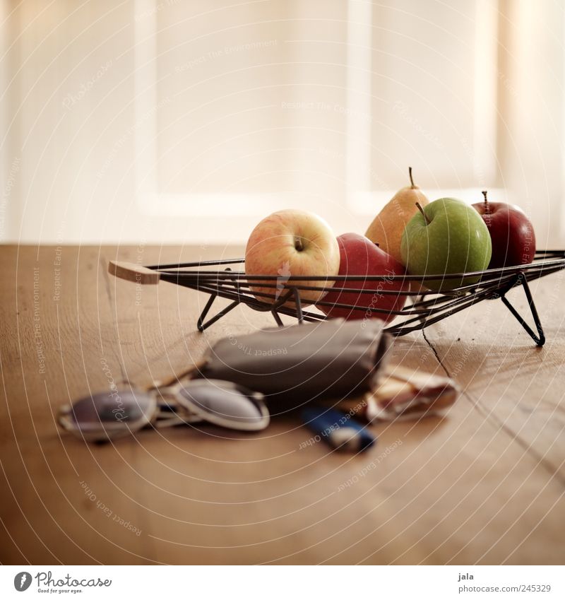 küchentisch Lebensmittel Frucht Apfel Birne Schalen & Schüsseln Häusliches Leben Wohnung Dekoration & Verzierung Tisch Brille Sonnenbrille Portemonnaie