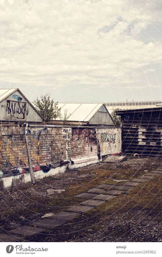 Abgrund über den Dächern [E.T.] Stadtrand Industrieanlage Mauer Wand alt dunkel Ghetto Hinterhof Platz verfallen ungepflegt Graffiti Jugendkultur Jugendbewegung